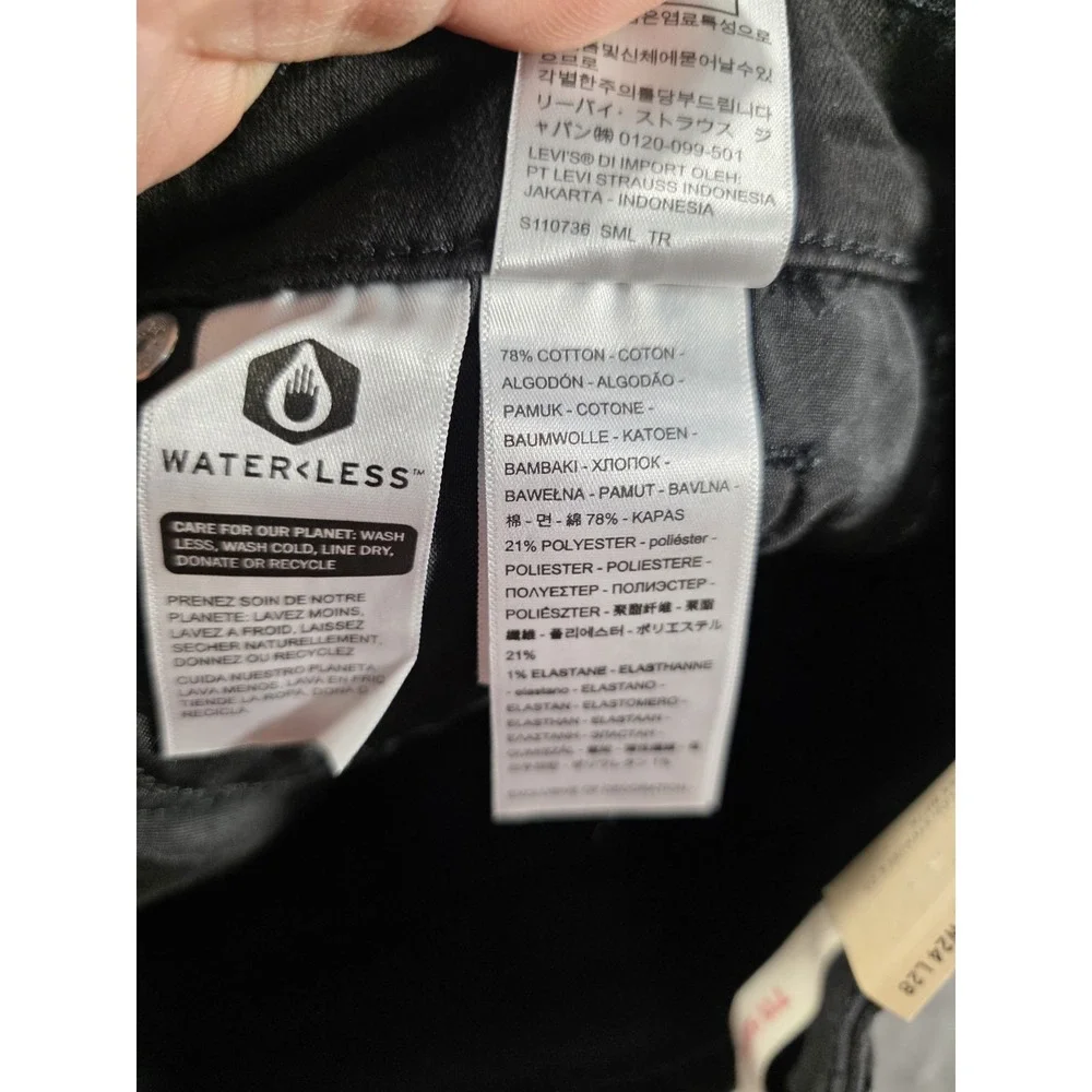 NWT Levi's 711 Women's Mid-Rise Skinny Ankle Jeans Sz 00 Short (24W X 28L) Black